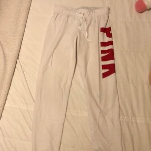 White and Red “Pink” Sweatpants